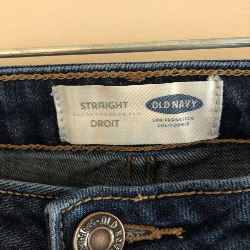 Old Navy Plus Size Dark Wash Mid Rise Straight Leg Jeans - Picture 7 of 9